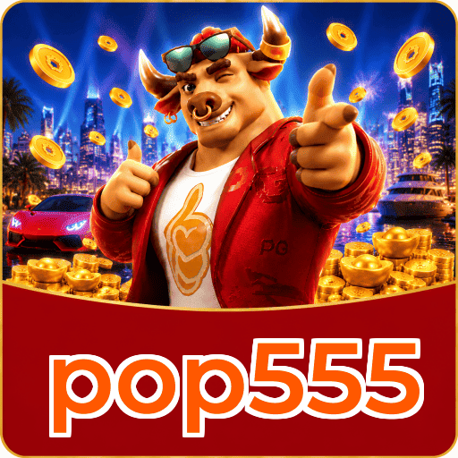 Números do app pop555 em material de marketing — ilustração, não auditoria